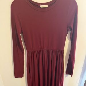 Botique size small long sleeve red maxi dress!